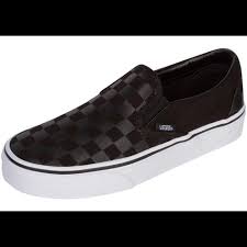 Black And Grey Checkered Slip On Vans Vans Shoes Dark Checkered Slip On Vans Color Black Gray Size 8 Vans Classic Slip On Vans Checkered Vans Classic Slip On Sneaker