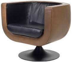 Schöner stuhl swivel leder vitamin orange farbe und design trend. Casa Padrino Luxus Wohnzimmer Echtleder Drehsessel Schwarz Braun 75 X 70 X H 66 5 Cm Luxus Mobel