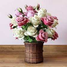 Basket With Roses Amazing Flowers Flower Bud Rose