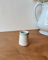 CLAIMED✨—light blue swirl design 2” Jackson creamer. 🏷️$14 + shipping  Please comment “claim” or dm me to purchase! Comment “back up” to be next  in line. Shipping will be the most affordable