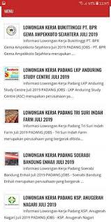 Lowongan kerja bank nagari padang 2019. Padangjobs Loker Sumbar For Android Apk Download