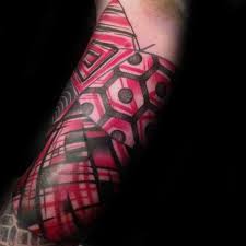 Only the elite dare to go dark with an all black tattoo. 60 Red And Black Tattoos For Men Manly Design Ideas
