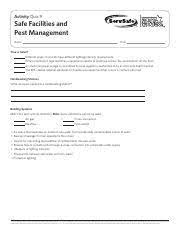 12 safer but effective pest management methods with less reliance on pesticides sounds easy? Ss6e Quiz 9 Pdf Activity Quiz 9 Safe Facilities And Pest Management Name Date True Or False 1 2 3 4 Different Areas Of A Facility Have Different Course Hero