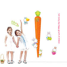 Rabbit Carrot Wall Stickers Kids Growth Chart Height Measure