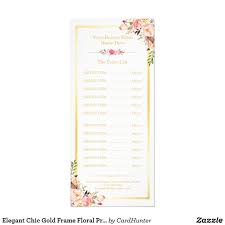 Elegant Chic Gold Frame Floral Price List Menu Zazzle Com Hair Salon Price List Salon Price List Gold Frame