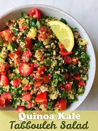 Quinoa Kale Tabbouleh Salad The Dish On Healthy Tabbouleh Salad Quinoa Kale Healthy Recipes