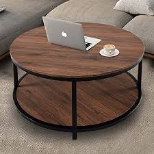 Amazon Com 36 Wood Round Coffee Table Industrial Wood Top Sturdy Metal Legs F In 2020 Modern Farmhouse Coffee Table Round Wood Coffee Table Coffee Table Farmhouse
