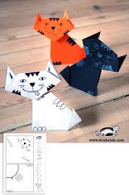 Tiere und kinder haben ein ganz besonderes verhältnis. Cat Origami Origami Katze Origami Tiere Bastelideen Mit Papier