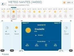 Les données sur la météo: Meteo Le Soleil De Retour A Nantes Et En Loire Atlantique Jusqu A 26 Degres Vendredi Actu Nantes
