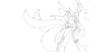 Ahri Lineart Projekt By Vincent689pl Art Coloring Pages League Of Legends