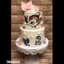 Bambi Bambicake Disneycake Babyshower Babyshowercake Paintedcake Kids Birthday Cakes Girls Birthday Cake Girls First Birthday Cakes