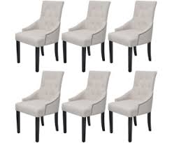 Hydrangea centerpiece in decorative vase. Vidaxl Dining Room Chairs In Creme Fabric 6 Pieces Ab 537 99 Preisvergleich Bei Idealo De