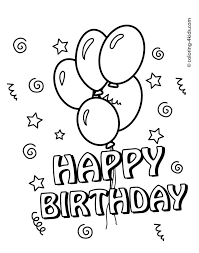 Get this free happy birthday coloring page and many more from primarygames. Free Printable Happy Birthday Coloring Pages With Balloons For Kids Good Coloring Birthday Cards Happy Birthday Cards Printable Happy Birthday Coloring Pages