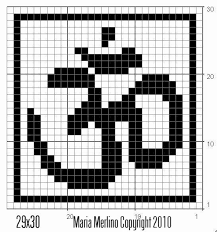 Filet Crochet Aum Om Symbol Chart Graph Yoga Meditation Buddah Filet Crochet Filet Crochet Filet Crochet Charts Crochet Tapestry