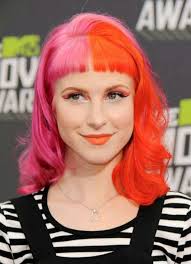 Image Result For Pink Bangs Orange Hair Pink And Orange Hair Bright Hair Hair Color Pink