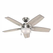 Hunter sentinel ceiling fan with light and remote control. Hunter Antero 46 In Led Indoor Brushed Nickel Ceiling Fan With Light 59212 The Home Depot