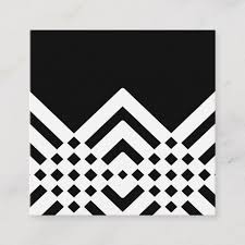 Black And White Square Pattern Abstract Geometric Pattern Black And White Square Business Card Custom Square B Business Card Pattern Square Business Cards Design Printing Business Cards