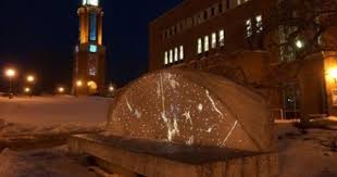 Sunbench By Clyde Lynds In Front Of The Library At Eastern Connecticut State University Fiber Optic Images In Constantly Movin Campus State University Clyde