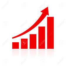 Growth Chart Vector Icon Graph Icon Red Graph Sign
