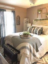 Beautiful Neutral Colors For A Master Bedroom Creates A Calm And Peaceful Space For Farmhouse Bedroom Furniture Farmhouse Bedroom Decor Master Bedrooms Decor