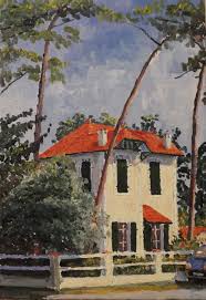 Thomas Grotzky Maison A Mimizan Plage Huile Sur Toile Mimizan Peinture Artiste Peintre