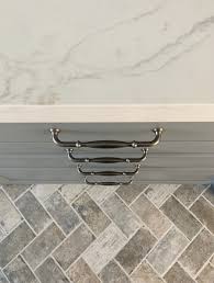Brick herringbone floors, black shiplap walls, or that old banquette (teehee!). Laundry Mudroom With Herringbone Brick Floor Remington Avenue
