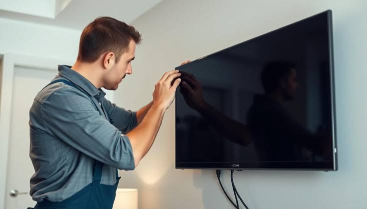 Bexleyheath DA6 specialist installing soundbar beside flush-mounted TV