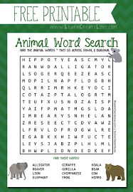 Animalwordsearch Word Puzzles For Kids Kids Word Search Word Search Printables