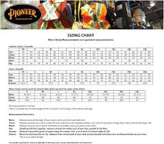 pioneer size chart safetywear ca