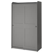 Den schrank neben den tischen haben. Hauga Kleiderschrank Mit Schiebeturen Grau 118x55x199 Cm Ikea Deutschland