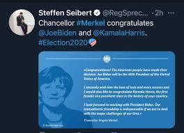 Einblicke in die arbeit der kanzlerin durch das objektiv der offiziellen fotografen. Dean Wallace On Twitter The Bells Ring In Paris Welcome Back America Fireworks Go Off Over London Time To Get Back To Building Bridges Not Walls German Chancellor Angela Merkel Congratulates Kamalaharris