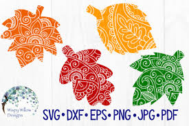 Find & download free graphic resources for leaf. Fall Leaves Falling Leaf Zentangle Mandala Cut File Graphic By Wispywillowdesigns Creative Fabrica