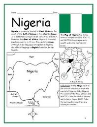 Nigeria Printable Handout By Interactive Printables Tpt Basic Geography Map Of Nigeria Geography Worksheets