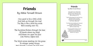 Friends By Abbie Farwell Brown Poem Print Out Friend Poems Poems Farwell