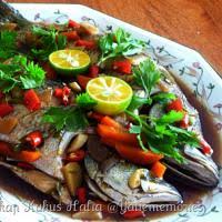 Resepi ikan siakap kukus bersos. Ikan Siakap Kukus Halia Myresipi