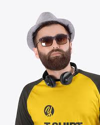 Download Man In Crew Neck Long Sleeve Shirt Mockup In Apparel Mockups On Yellow Images Object Mockups
