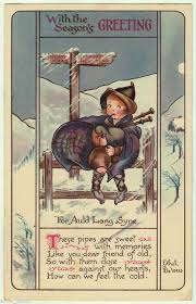 Vintage Postcards Bagpipers 1913 Nister Antique New Year Postcard Bagpipe Music Child Sgn Ethel New Year Greeting Cards New Year Postcard Postcard