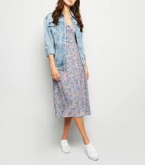 Lilac Floral Lace Up Front Midi Dress Lilac Midi Dress Midi Dress Summer Mini Dress Casual