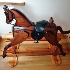 Christmas composition with wooden toy rocking horse. Vintage Wooden Rocking Horse Tackle Bridle Stirrup Craft Toy For Sale In Canterbury Kent Preloved