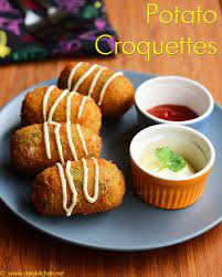 Potato Croquettes Recipe Vegetarian Potato Croquettes Raks Kitchen Recipe Croquettes Recipe Potato Croquettes Potato Croquette Recipe