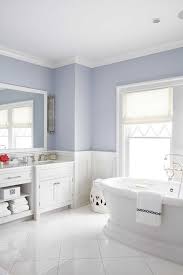 The vaulted ceiling in the living room features purple painted beams that create an unforgettable first impression. The Best Colors To Give Your Bathroom A New Look Bathroom Wall Colors Best Bathroom Paint Colors Best Bathroom Colors