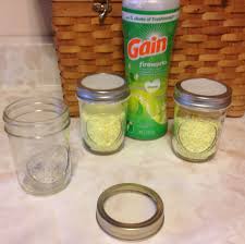 Homemade Air Fresheners That You Can Put Anywhere I M Putting These In My Car Mason Jar Dryer Sheet Ga Homemade Air Freshener Gain Fireworks Car Cleaning