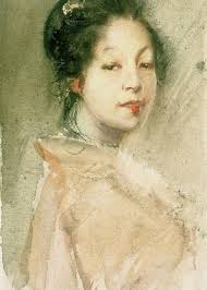 Cherry Lips, Circa 1891 Watercolor Over Pencil On Board Greeting Card