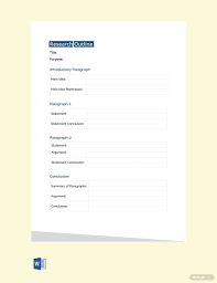 Free Research Outline Template Research Outline Introductory Paragraph Outline