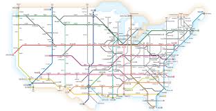 All routes' total length is more than 48.4 thousand miles (~78 thousand kilometers). Infographic U S Interstate Highways As A Transit Map