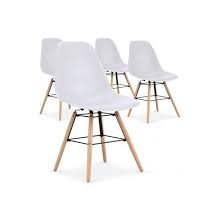 Lot De 4 Chaises Scandinaves Blanches Rosemarie Blanc Declikdeco La Redoute Chaise Scandinave Chaise De Salle A Manger Chaise Design