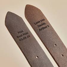 Personalised Men's Leather Belt With Engraved Message By Man & Bear