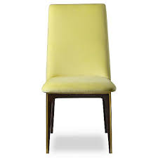Silhouette Side Chair Canary Yellow Velvet Dining Chairs Solid Wood Dining Chairs Resource Decor