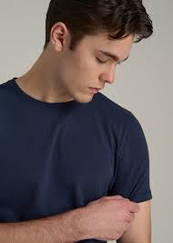 Essential Slim-Fit Crewneck Men's Tall Tees Navy