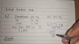 Penulisan resep yang tidak jelas atau tidak terbaca, kesalahan penulisan dosis, tidak dicantumkannya aturan pemakaian obat, tidak menuliskan rute pemberian obat,. Contoh Sederhana Menghitung Resep Racikan Youtube
